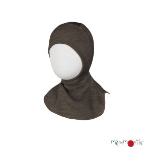 Cagoule originale 100% laine mérinos de Manymonths Dark Brown