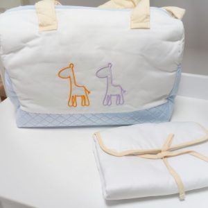 KIT BOLSO+VESTIDOR TX-831 AFRICA CELESTE/BLANCO