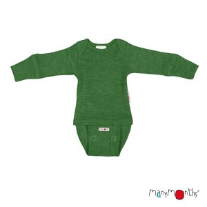 Body 2-1 en 100% laine mérinos Evolutif de Manymonths Forest Green