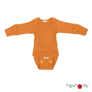 Body 2-1 en 100% laine mérinos Evolutif de Manymonths Tangerine