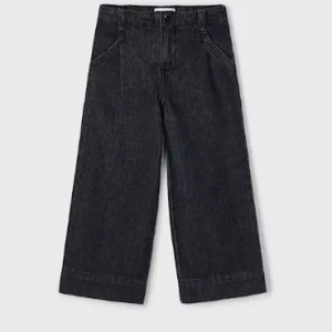 Pantalon denim évasé – Noir