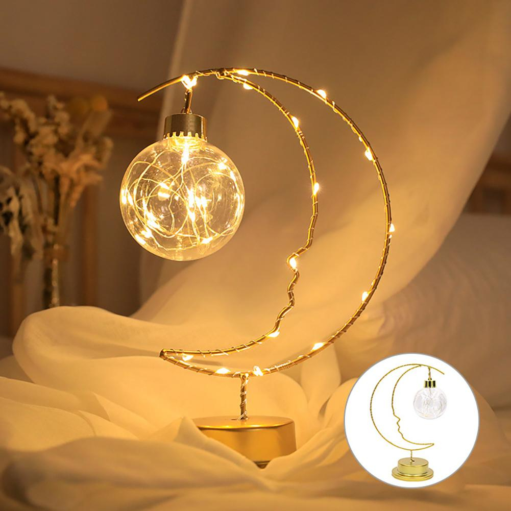 Veilleuse lune LED dorée – Image 4