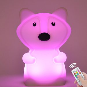 Veilleuse renard en silicone avec capteur tactile pour bébé